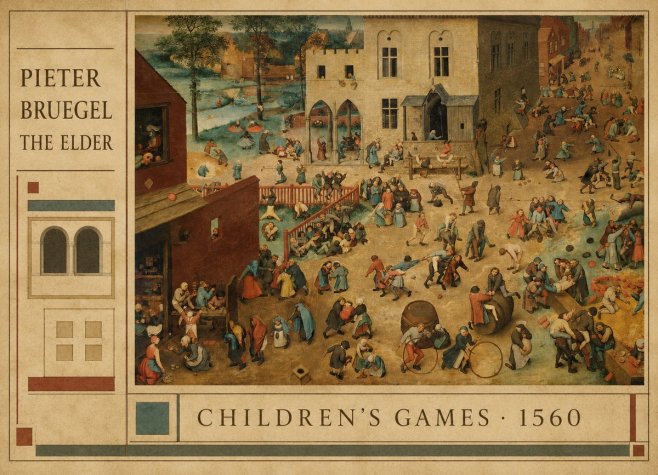 Pieter Bruegel Children's Games I No4 - Plakat