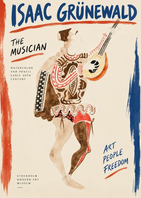 Isaac Grünewald The Lute Player No6 - Plakat