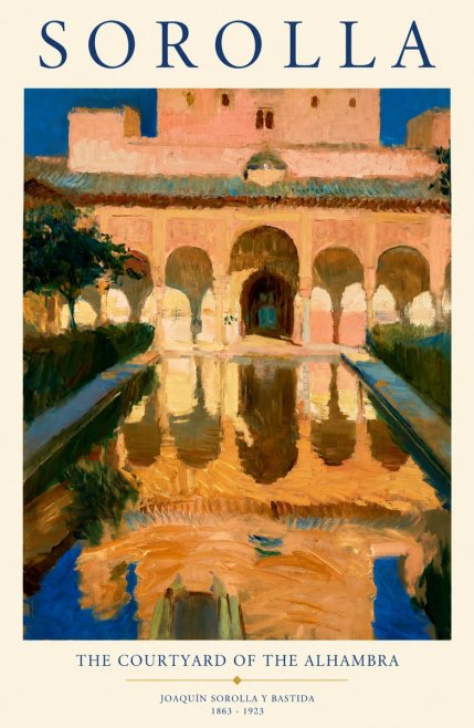 Sorolla The Courtyard of the Alhambra No1 - Plakat