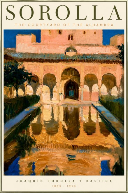 Sorolla The Courtyard of the Alhambra No3 - Plakat