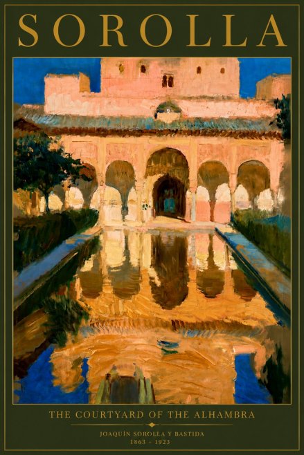 Sorolla The Courtyard of the Alhambra No6 - Plakat
