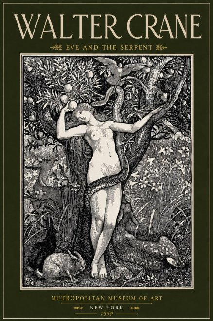 Walter Crane Eve and the Serpent No4 - Plakat
