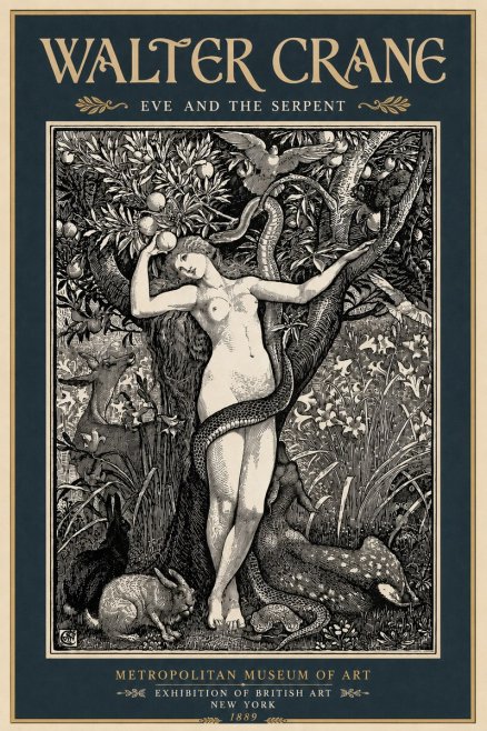 Walter Crane Eve and the Serpent No6 - Plakat