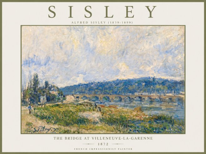 Sisley The Bridge at Villeneuve-la-garenne III No5 - Plakat