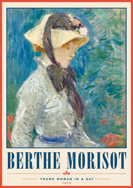 Berthe Morisot Young Woman in a Hat No5 - Plakat