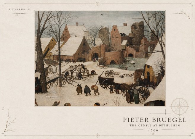 Pieter Bruegel The Census at Bethlehem I No3 - Plakat