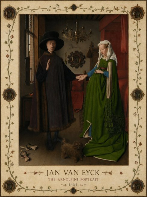 Jan van Eyck The Arnolfini Portrait II No4 - Plakat