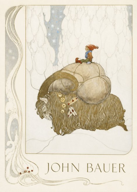 John Bauer The Boy and the Musk Ox No2 - Plakat