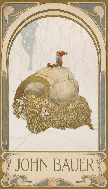 John Bauer The Boy and the Musk Ox No5 - Plakat