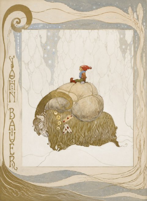 John Bauer The Boy and the Musk Ox No6 - Plakat