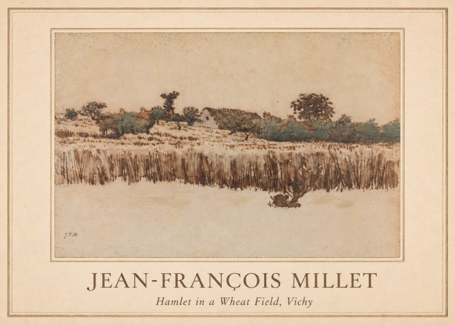 Jean-François Millet Hamlet in a Wheat Field, Vichy No1 - Plakat