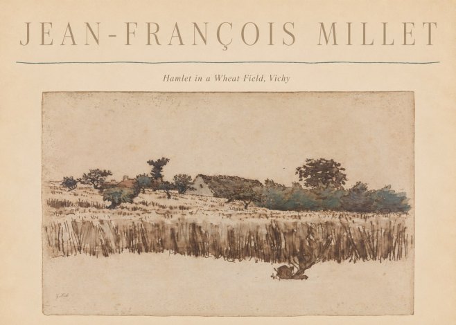 Jean-François Millet Hamlet in a Wheat Field, Vichy No6 - Plakat