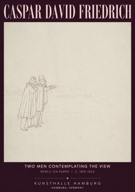 Caspar David Friedrich Two Men Contemplating the View No4 - Plakat