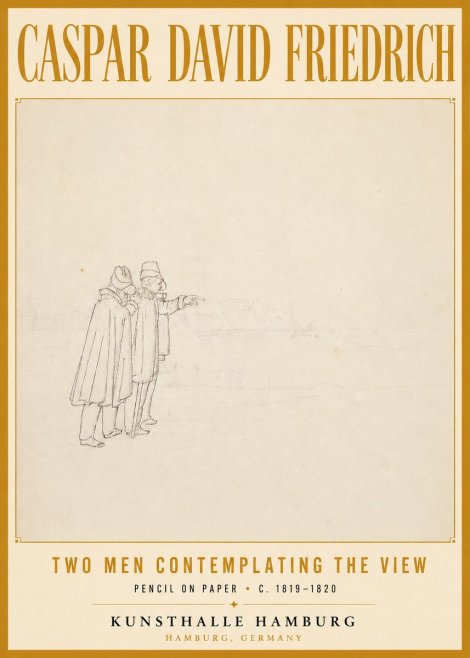 Caspar David Friedrich Two Men Contemplating the View No6 - Plakat