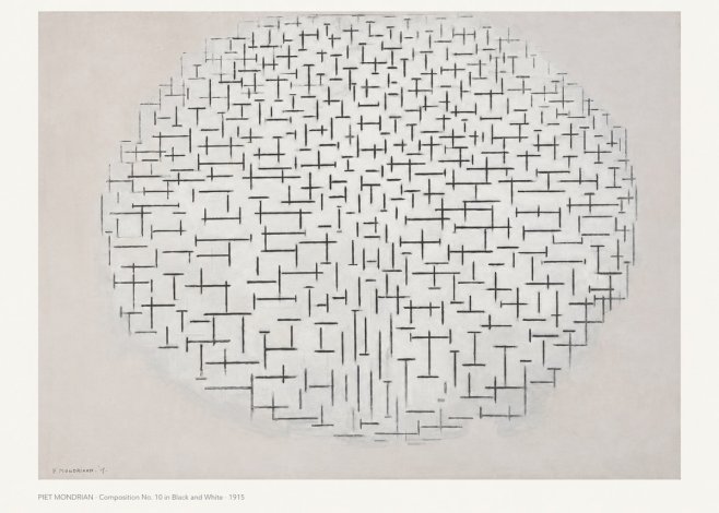 Piet Mondrian Composition 10 in Black and White No6 - Plakat