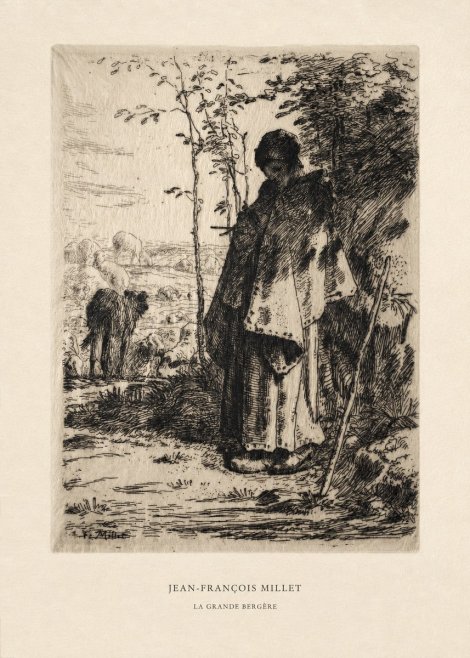 Jean-François Millet La Grande Bergère No6 - Plakat