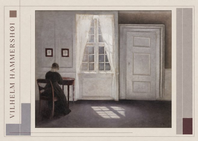 Vilhelm Hammershøi Interior with a Woman at a Table No2 - Plakat
