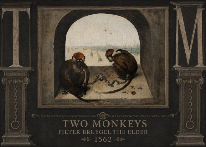 Pieter Bruegel Two Monkeys II No6 - Plakat