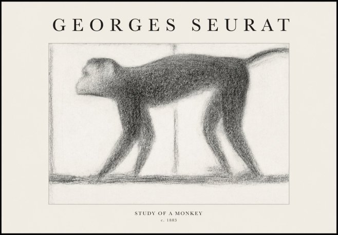 Seurat Study of a Monkey No1 - Plakat