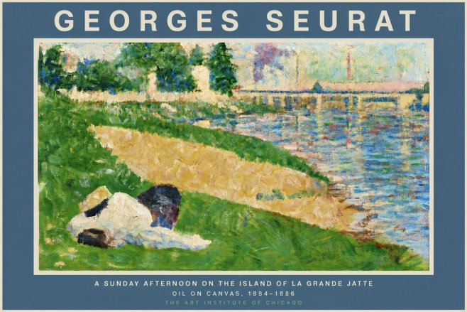 Seurat A Sunday Afternoon on the Island of La Grande Jatte II No5 - Plakat