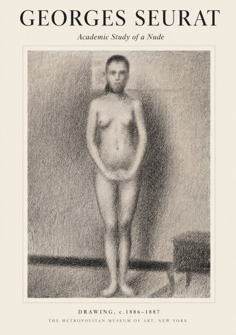 Seurat Academic Study of a Nude No1 - Plakat