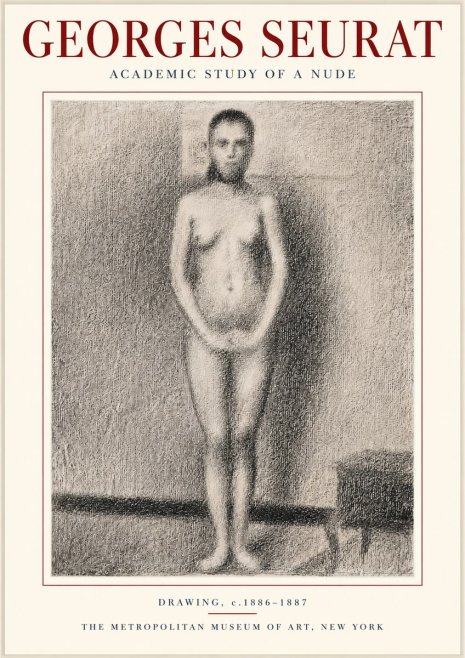 Seurat Academic Study of a Nude No3 - Plakat