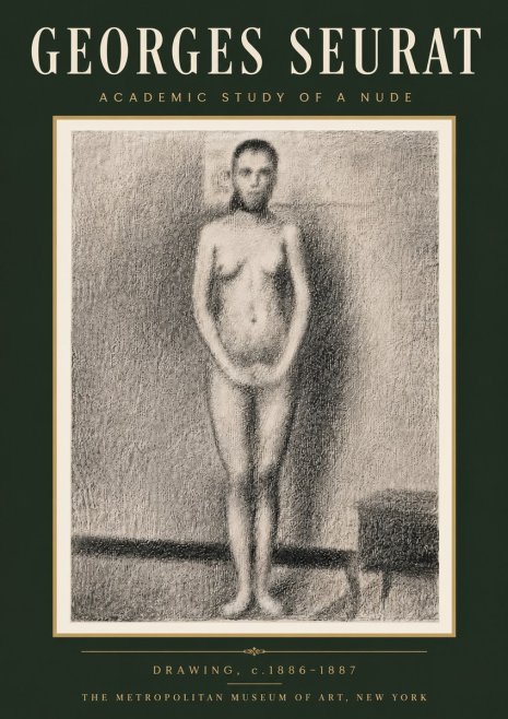 Seurat Academic Study of a Nude No6 - Plakat