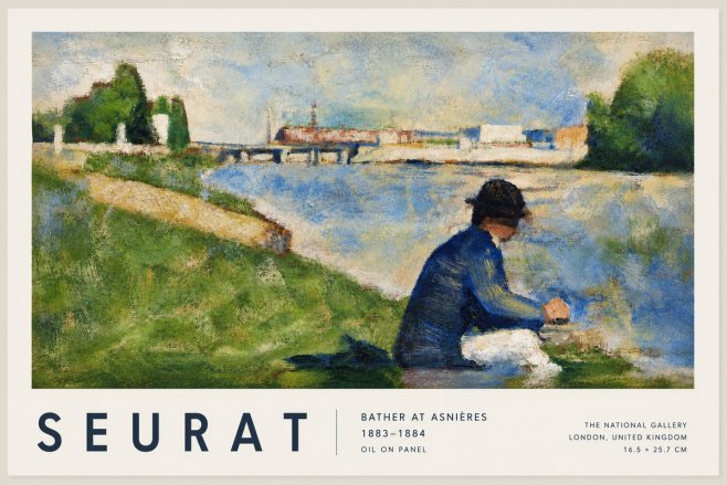 Seurat Bather at Asnières No6 - Plakat