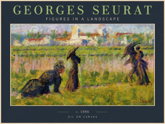 Seurat Figures in a Landscape No5 - Plakat