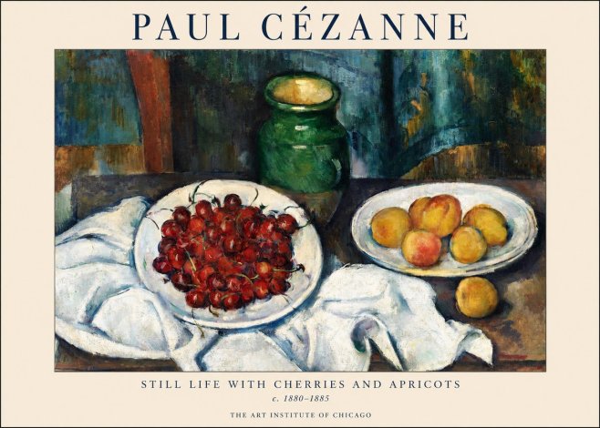 Paul Cézanne Still Life with Cherries and Apricots No1 - Plakat