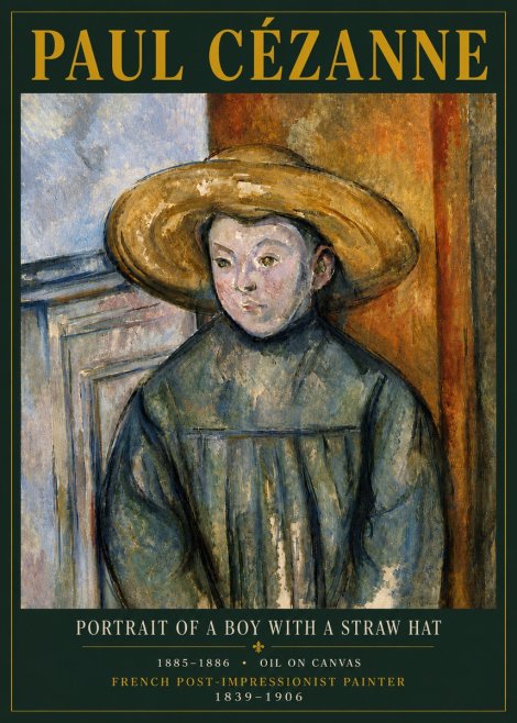 Paul Cézanne Portrait of a Boy with a Straw Hat No6 - Plakat