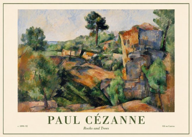 Paul Cézanne Rocks and Trees I No6 - Plakat
