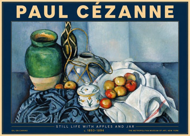 Paul Cézanne Still Life with Apples and Jar No6 - Plakat