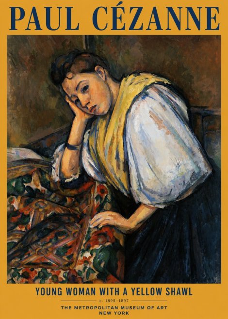 Paul Cézanne Young Woman with a Yellow Shawl No2 - Plakat