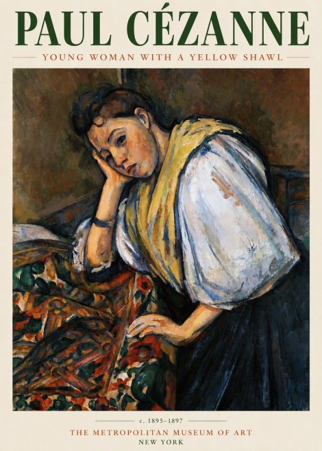 Paul Cézanne Young Woman with a Yellow Shawl No3 - Plakat