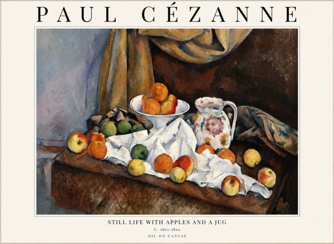 Paul Cézanne Still Life with Apples and a Jug No1 - Plakat