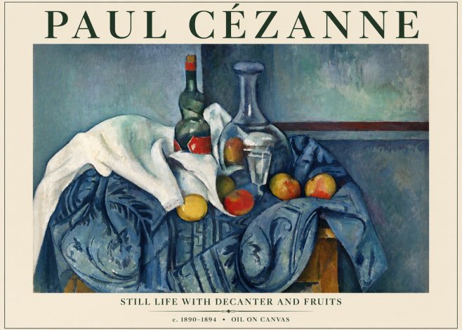 Paul Cézanne Still Life with Decanter and Fruits No3 - Plakat