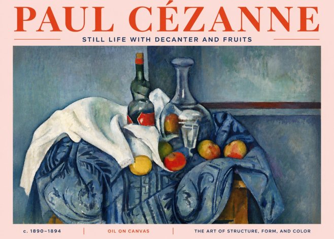 Paul Cézanne Still Life with Decanter and Fruits No4 - Plakat