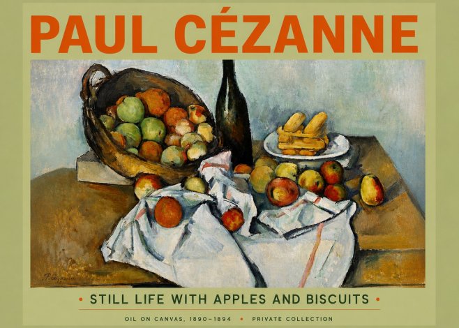 Paul Cézanne Still Life with Apples and Biscuits No5 - Plakat