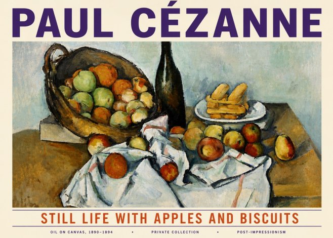 Paul Cézanne Still Life with Apples and Biscuits No6 - Plakat