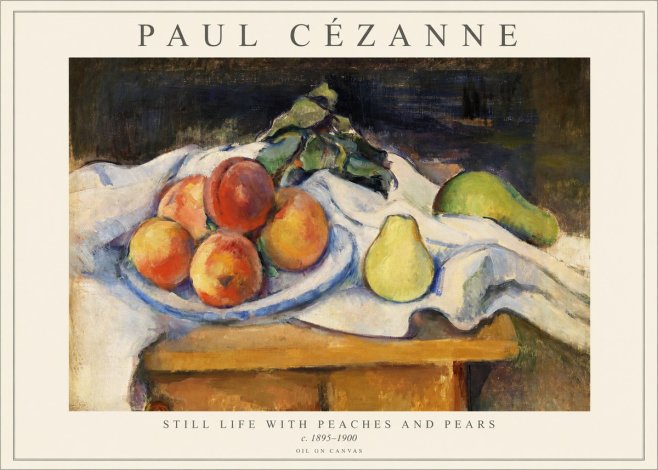 Paul Cézanne Still Life with Peaches and Pears No1 - Plakat