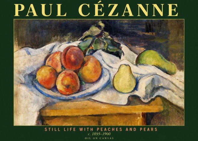 Paul Cézanne Still Life with Peaches and Pears No4 - Plakat