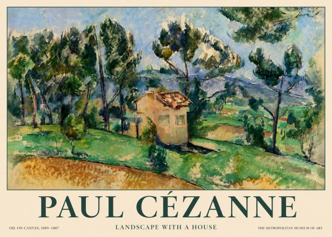 Paul Cézanne Landscape with a House No3 - Plakat