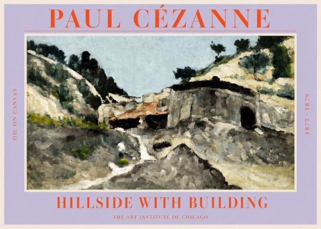 Paul Cézanne Hillside with Building No2 - Plakat
