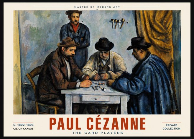 Paul Cézanne The Card Players II No5 - Plakat