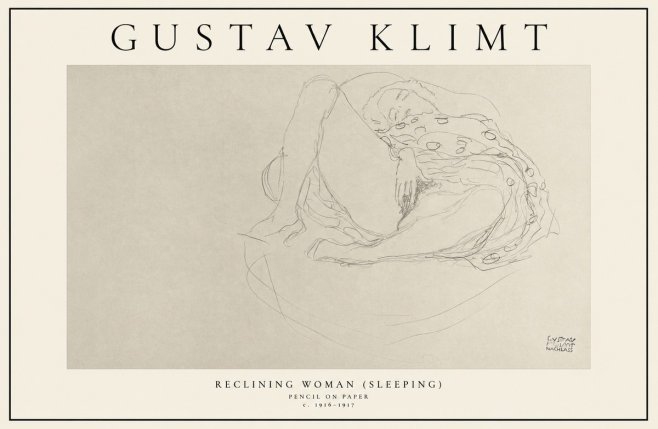 Klimt Reclining Woman (Sleeping) II No1 - Plakat