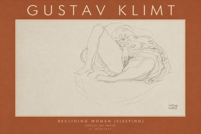 Klimt Reclining Woman (Sleeping) II No4 - Plakat