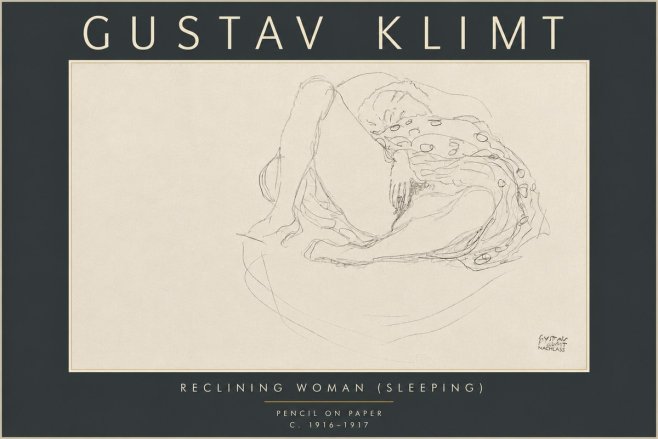 Klimt Reclining Woman (Sleeping) II No6 - Plakat