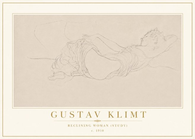 Klimt Reclining Woman (Study) No5 - Plakat
