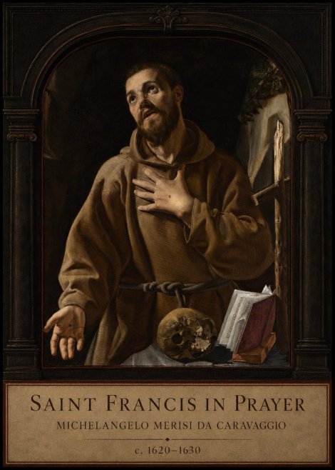 Michelangelo Merisi da Caravaggio Saint Francis in Prayer I No3 - Plakat